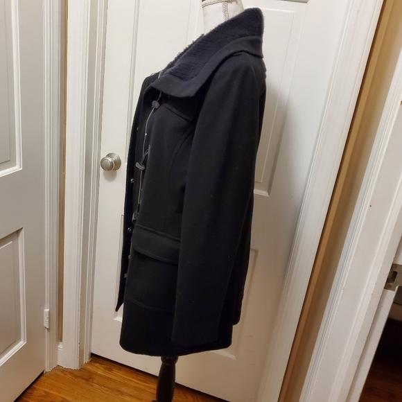 Coldwater Creek Black Wool Blend winter coat size Large - Picture 3 of 11